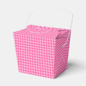 Pink-White-Pastel Gingham-PARTITY FAVOR BOX, neem  Bedankdoosjes (Voorkant Zijde)