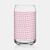 Pink White Plaid Checker Seamless Pattern Blikvorm Glas (Achterkant)