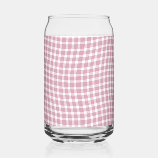 Pink White Plaid Checker Seamless Pattern Blikvorm Glas (Achterkant)