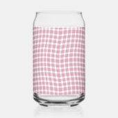 Pink White Plaid Checker Seamless Pattern Blikvorm Glas (Rechts)