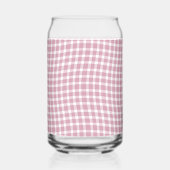 Pink White Plaid Checker Seamless Pattern Blikvorm Glas (Links)