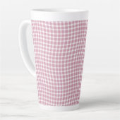 Pink White Plaid Checker Seamless Pattern Latte Mok (Linkerhoek)