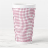 Pink White Plaid Checker Seamless Pattern Latte Mok (Voorkant)