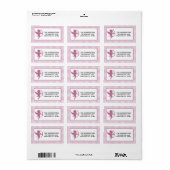 Pink & White Plaid Gingham Valentine Cupid & Bow Etiket (Full Sheet)