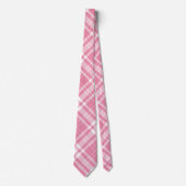 Pink & White Plaid Neck Tie Stropdas (Voorkant)