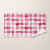 Pink White Plaid Stripes Anniversaire (Serviette à main)