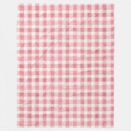 Pink White Plaid Stripes Fleece Deken
