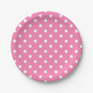 Pink & White Polka Dot Birthday Party Papieren Bordje