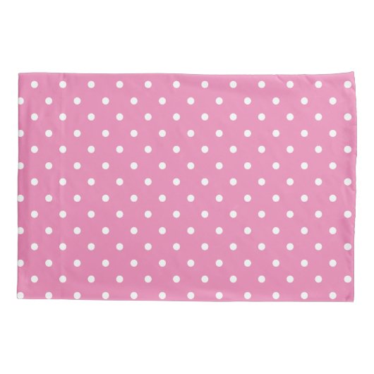 Pink & White Polka Dot Pattern Kussensloop (Achterkant-Links)
