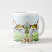 Pink White Rose Parade Paard Extra Grote Beker (Voorkant rechts)