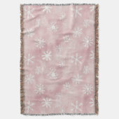 Pink White Snowflakes Christmas Deken (Voorkant Verticaal)
