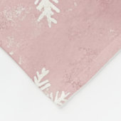 Pink White Snowflakes Christmas Fleece Deken (Hoek)