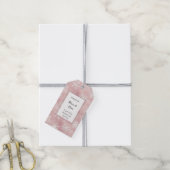 Pink White Snowflakes Christmas Rectangle Cadeaulabel (Met Touw)
