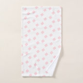 Pink & White Square Bathroom Towel Sets (Serviette à main)