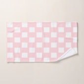 Pink & White Square Bathroom Towel Sets (Serviette à main)