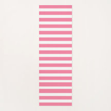 Pink & white striped yoga mat