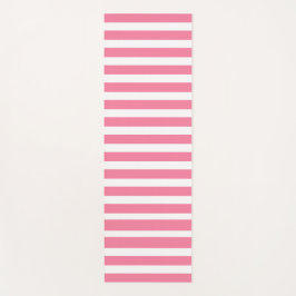 Pink & white striped yoga mat