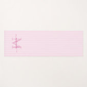 Pink & White Stripes Monogram Name Yogamat (Voorkant (horizontaal))