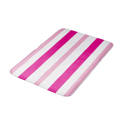 Pink White Summer Stripes Badmat (Gekanteld)