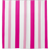 Pink White Summer Stripes Douchegordijn (Voorkant)