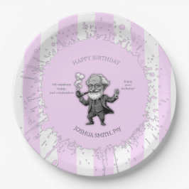  Pink White Vertical Stripe Freud Cartoon Center  Papieren Bordje