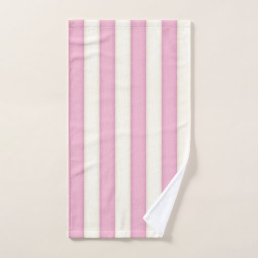 Pink & White Victorian Stripes Cottage Style Cadea (Serviette à main)