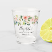 Pink White Waterverf Floral Bachelorette Party Shot Glas (Voorkant)