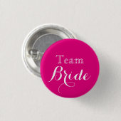 Pink White Wedding Team Bride Ronde Button 3,2 Cm (Voorkant /achterkant)