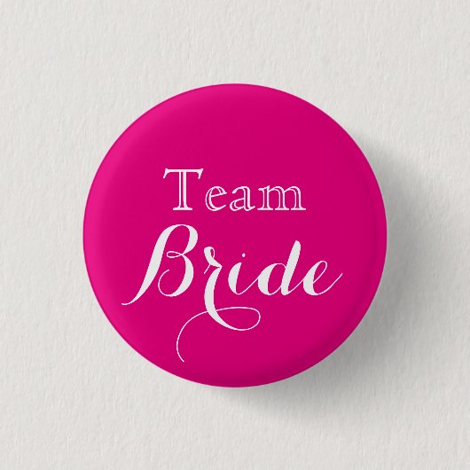 Pink White Wedding Team Bride Ronde Button 3,2 Cm (Voorkant)