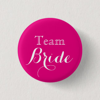 Pink White Wedding Team Bride Ronde Button 3,2 Cm