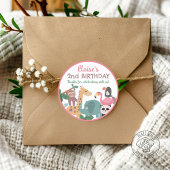 Pink Wild Animal Ronde Sticker