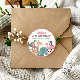 Pink Wild Animal Ronde Sticker