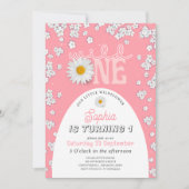 Pink Wild One Daisy 1st Birthday Invitation (Devant)