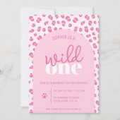 Pink Wild One Girl First Birthday Invitation (Devant)