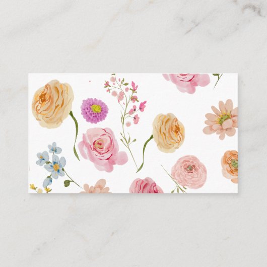 Pink Wildflower Baby Library Request Enclosure Informatiekaartje (Achterkant)