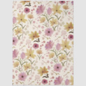 Pink Wildflower Watercolor  Tissuepapier (Voorkant)