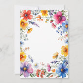 Pink Wildflower Wild One 1st birthday Invitation (Dos)