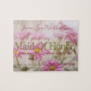 Pink Will you be My Maid of Honor Jigsaw Puzzle