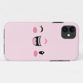 Pink Winking Kawaii Face Coque (Dos (Horizontal))