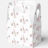 Pink Winter Après Bébé Ski Pattern Baby Shower Bedankdoosjes (Open)