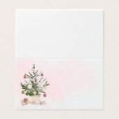 Pink Winter christmas tree Baby Shower place card (Outside Unfolded)