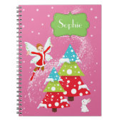 Pink Winter Fairy Nom personnalisé Carnet (Devant)