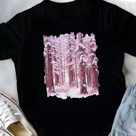 Pink Winter Forest  T-shirt