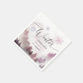 Pink Winter ONEderland Girl's Birthday Party Servet (Hoek)