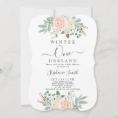 Pink Winter premier anniversaire Invitation (Devant)