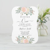 Pink Winter premier anniversaire Invitation (Debout devant)