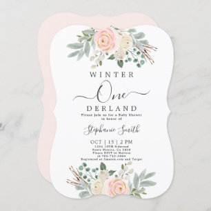 Pink Winter premier anniversaire Invitation