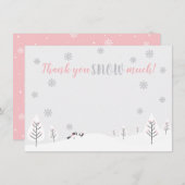 Pink Winter Wonderland - Merci carte de note (Devant / Derrière)