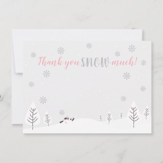 Pink Winter Wonderland - Merci carte de note (Devant)