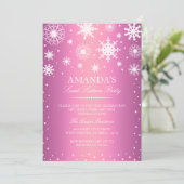 Pink Winter Wonderland Sweet 16 Invitation (Debout devant)